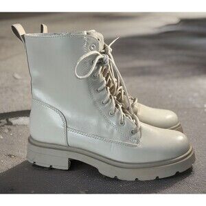 NOBO Women Combat Boots Chunky Grunge Ankle Side Zip Comfort Platform Laces 10W